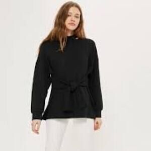 TOPSHOP Cutout Belted Sweater Contemporary Size 6
